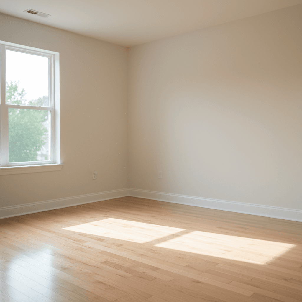 Bright empty room with clean windows ready for new occupants